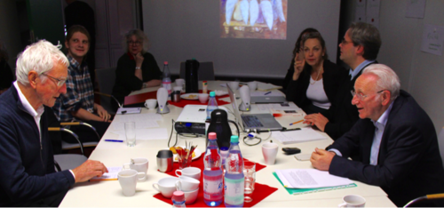 Left to right: Wolfgang Beilenhoff, Thomas Scherer, Christine Noll Brinckmann, Cornelia Müller, Michael Wedel, Naum Kleiman