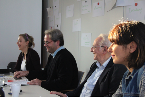 Left to right: Cornelia Müller, Michael Wedel, Naum Kleiman, Elena Vogman